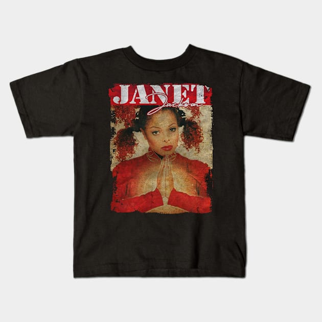 TEXTURE ART- JANET JACKSON RETRO Kids T-Shirt by ZiziVintage